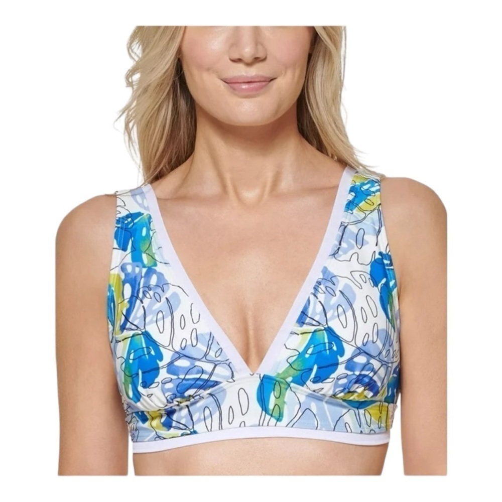 Tommy Hilfiger SKY CAPTAIN MULTI Printed Mesh-Trim
Bikini Top NWT